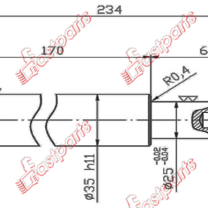 Alternative view of Wheel Axle - For Land Wheels
