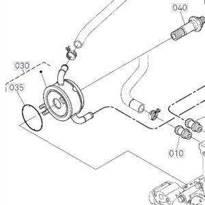 Kubota KX080-4 Eng oil cooler