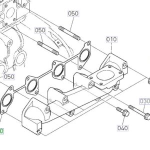 Kubota KX080-4 exhaust manifold gasket