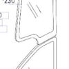 Kubota U55-4 Top door glass